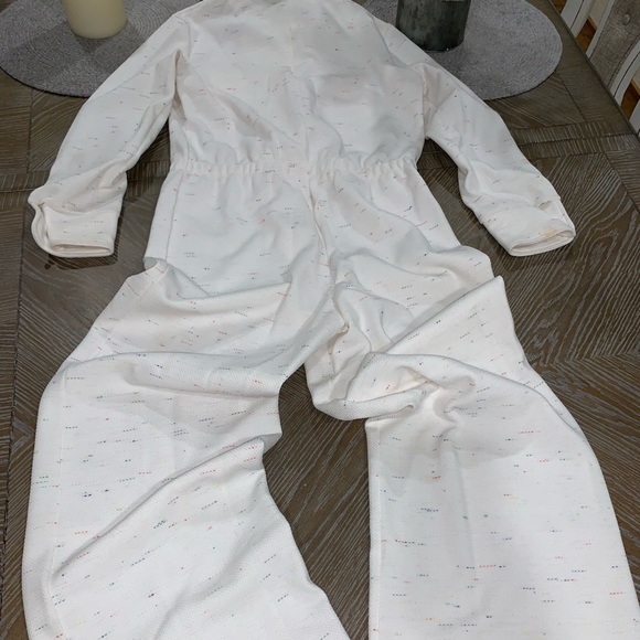 Vintage Retro White Pointed Collar Belt Jumpsuit - Picture 15 of 16